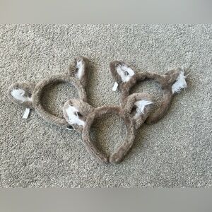 Lot Of 3 New Great Wolf Lodge Ears Headbands Gray Fuzzy